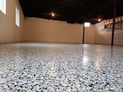 Speckled Garage Floor Painting in Raleigh, NC